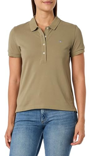 GANT Damen Slim Sheild Cap Sleeve Pique Polo, Dried Clay, 5X-Large