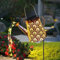 LQWELL Regadera solar con lámpara de luces de hadas de cascada para jardín al aire libre, lámpara de jardín con linterna vintage para patio, camino, césped, caminos, patio, decoración