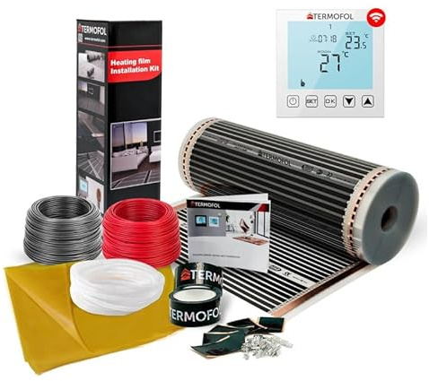 Komplettes Infrarot-Fußbodenheizung Heizfolien Set 140W/M²