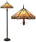 Clayre & Eef Tiffany Stehlampe Ø 40x61 cm Beige Glas Stehleuchte