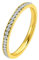 Whoiy Frauen Ring Edelstahl Gravur Personalisiert, Ewigkeit Trauringe 2MM Goldring Mode Ring mit Zirkonia Größe 52 (16.6)