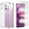 Coque pour Moto G24/Moto G04 avec 2 Protecteur D'écran en Verre Trempé, Housse de Protection Souple Silicone TPU Bumper Antichoc avec pour Motorola Moto G24 Power - Transparente