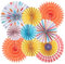 SUNBEAUTY 11 Pcs Boho Paper Fans - Hawaiian Ceiling Decor for Summer Party, Wedding, Bridal, Birthday, Baby Shower
