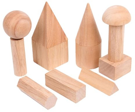UPKOCH 12stücke Teiliges Aus Holz-Geometrie-bausteinen Würfel Zylinder Und Quader Für Mathematikunterricht Und Kreative Spielideen Für Geometrie Und Hand-Auge-koordination