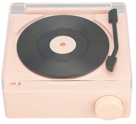 Sxhlseller Altavoz Bluetooth Estilo Tocadiscos de Vinilo Antiguo, Tocadiscos Bluetooth 5,0 con 3 Modos para Viajes a Casa, Regalo Bonito (PINK1)
