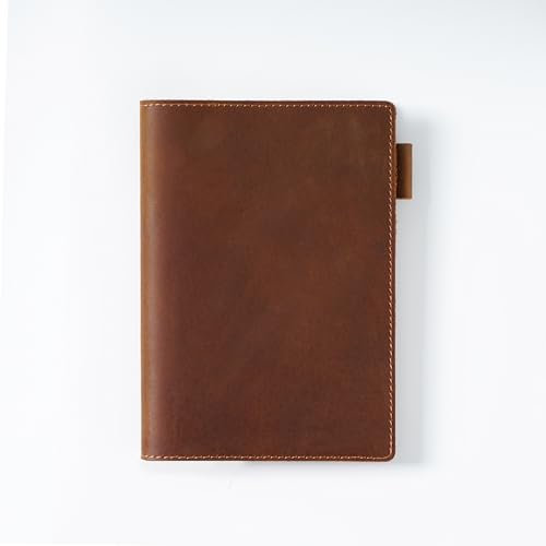 KISSKI Leder Journals für A6 Hardcover Notizbuch, Handgefertigtes Notizbuch Cover mit Stifthalter, Schreibblock Cover Case mit 88 Blatt 176 liniertes Papier für Feldnotizen, Bibel, Persönlicher
