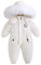 Enfant Habit de Neige Barboteuse Garçons Combinaison de Ski Hiver Chaud Neige Toison Veste Étanche Amovible Col de Fourrure Coupe-Vent Tenues Blanc 18-24 Mois