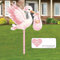 Storch Geburt Für Draussen Rosa,Klapperstorch zur Geburt,Klapperstorch Set zur Geburt Baby,Beidseitig Bedruckt,83CM Geburtsstorch inkl,Holzstab
