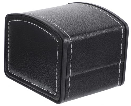 COLLBATH Uhrengehäuse Schmuckhalter Kette Schaukästen Boîte Carrée En Cuir Pu Gestell Uhrenaufbewahrungsboxen Für Herren Schmuckdisplay Reise Schmuckschatulle Schmuckkästchen Slot-uhr Black