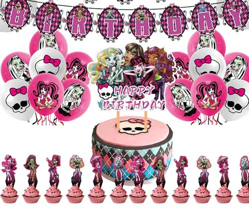 Yoimckay 32 Stück Dekoration für Geburtstagsfeiern Mädchen, Geburtstag, Luftballons, Kinder, Dekoration für Mottopartys, Geburtstag Banner Luftballons Party Dekoration Geburtstag