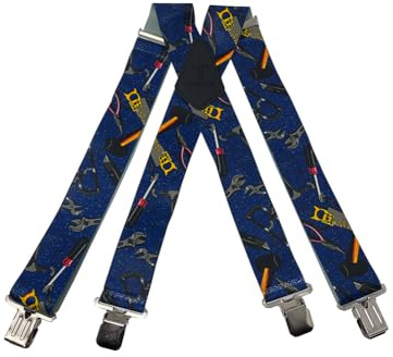 Tomahawk Heavy Duty Braces, Adjustable, Unisex Suspenders, Strong Clasp (Blue Hand Tools Work)