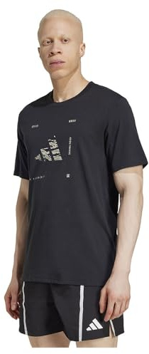 adidas Climacool Herren-T-Shirt, Camouflage-Logo, Grafik-T-Shirt, Schwarz, 3XL