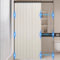 Icegrey Rideau de Douche Magnétique Pliable Imperméable avec Crochets, Résistant aux éclaboussures, Rideaux de Douche en Polyester Lin pour Salle de Bain, Beige, 120x200cm