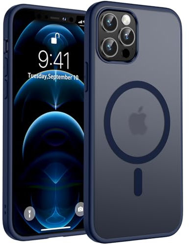 TOCOL für iPhone 12 Pro Hülle für Magsafe, Stoßfest Anti-Fingerabdruck Kratzfest Transluzente Rückseite rutschfest Matt Magnetisch Handyhülle für iPhone 12 Pro Case, Blau