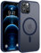 TOCOL Magnetic for iPhone 12 Pro Case 6.1-Inch, Fit for MagSafe, [14FT Military Grade Drop Tested], Shockproof Slim Anti-Fingerprint Translucent Matte Back Protective Phone Cover (Dark Blue)