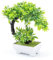 LINTRA Künstlicher Bonsai, Bonsai Baum Echt, Kunstbonsai Kunststoffpflanzen, für Balkone, Gärten, Wohnzimmer, Grün