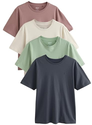 NEXT Herren T-Shirts aus 100% Baumwolle im 4er-Pack