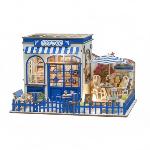 DIY Book Nook, Book Nook Kit DIY Miniatur Puppenhaus Bücherregal Deko mit LED-Licht, 3D Puzzle & Buchstütze Booknook Kreatives