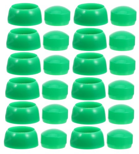 Warmhm Cache-Écrous pour Aire De Jeux M10 50 Pièces | Vert Plastique, 50 X Cache-Écrous, Convient Aux Vis M10, Taille 3.50 X 3.50 X 2.30 cm