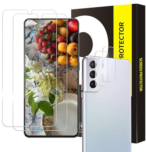 Cable Leader 2+2 Stück Schutzfolie für Panzerglas für Samsung Galaxy S22 5G, Kamera Schutzglas, Anti-Bläschen, 2,5D-Abdeckung, 9H Härte, Sensitive Touch, Hoch Definition Samsung S22 Displayschutz