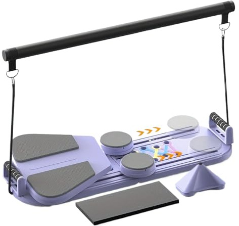 Tablero De Pilates Plegable,Equipo de Ejercicio 5 en 1 | Tabla Abdominal Portátil | para Hombres Mujeres Atletas Principiantes Entusiastas del Fitness Profesionales Gimnasio Hogar Estudio