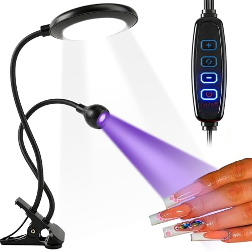 YINGJEE UV Nail Lamp Double-Headed UV Flash Cure Light Tech Lamp for Gel