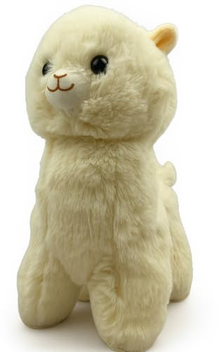 Generisch Peluche alpaca viola, 26 cm, morbido peluche da coccolare, simpatico regalo per bambini e fan (bianco)