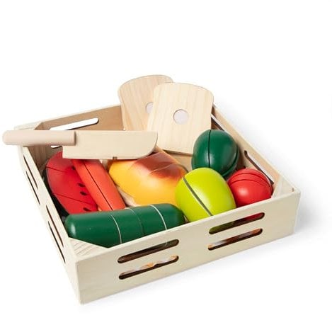 Melissa & Doug Alimenti da Tagliare in Legno, Frutta in Legno, Giocattoli di Ruolo, 3+ Anni, Gioco Montessori, Regali per Bambino E Bambina, Multicolore, 28 x 31 x 7 cm