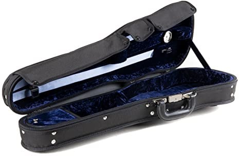 GEWA shaped violin case 1/2 Liuteria Maestro - black/blue - thermal core - padded suspension system - water-repellent screw-on cover - Swiss lock - backpack straps