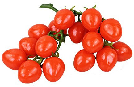 Deko Cherry Tomaten im Bund Kunstobst Kunstgemüse Künstliches Obst Gemüse Dekoration, Realistische Kirschtomaten Faux (Rot)