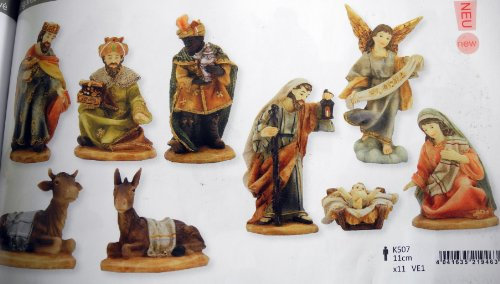 Krippenfiguren 11 cm, aus Poly, 11 teilig