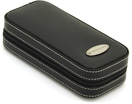 Friedrich|23, Uhrenetui, Für 2 Uhren, Leder-Optik, 7,5 x 16,5 x 4,5 cm, Feinsynthetik, Schwarz, 21331-2