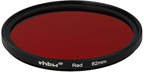 vhbw Universal Farbfilter rot für Kamera Objektive mit 62mm Filtergewinde - Rotfilter