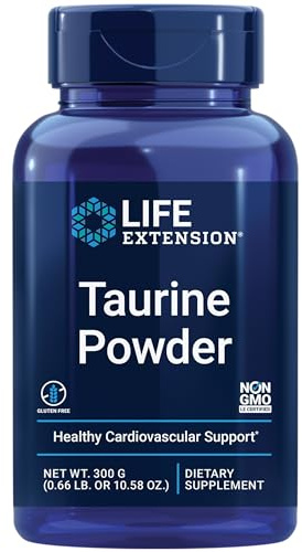 Life Extension Taurine Powder – Healthy Cardiovascular Support, Promotes Brain Health, Healthy Aging, and Muscle and Exercise Recovery – Gluten-Free, Non-GMO, Vegetarian – 300 Grams