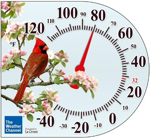 La Crosse Technology 104-106 6 Inch Cling Thermometer with Cardinal Design
