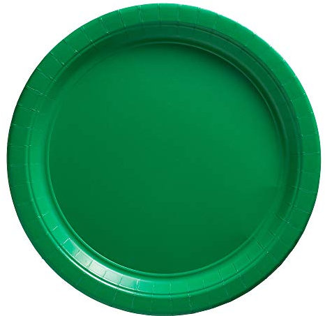 Amscan Festive Green Round Paper Plates - 8.5 (50 Pc) - Sturdy & Eco-Friendly Party Essentials - Perfect for Celebrations & Events