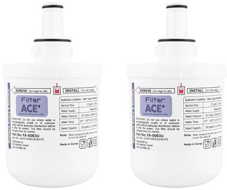 ACE+ FA-0083U | 2x Filtro acqua compatibile con Samsung DA29-00003G, HAFIN2/EXP, DA29-00003F, HAFIN1/EXP, HAFIN per frigorífero - Replacement Refrigerator Filter