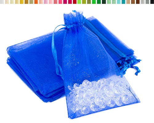 Creativery 10 Stück Organzasäckchen 10x15 cm Blau Königsblau Royalblau