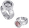Quiges Edelstahl Wechselbare Mini Coin Münze Solitär-Ring Damen Silber Matt Durchmesser 19mm