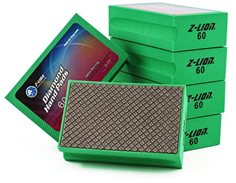 Z-Lion - Juego de 4 almohadillas para pulir a mano con diamante galvanizado para piedra de mármol granito de cerámica, verde