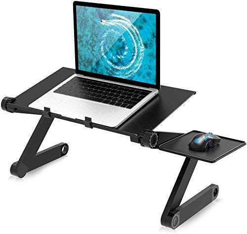 YKS – Mesa plegable para usar en la cama, con soporte para ratón, para ordenador portátil / PC / tablet / comer / leer