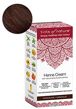 Tints of Nature, Tinte semipermanente de cabello en crema con henna - Chocolate, 95% natural, vegano y libre de crueldad animal, 1 paquete