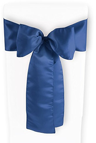 Gräfenstayn® 10er-Set Stuhlschleife Louisa aus Satin 275x15 cm - Satinschleife Tischläufer Stehtisch-Schleife - mit Öko-Tex Siegel „Geprüftes Vertrauen“ (Blau)