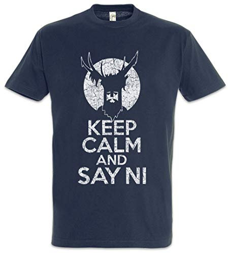 Urban Backwoods Keep Calm and Say NI Herren T-Shirt Blau Größe 2XL