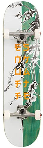 Enuff Skateboards Cherry Blossom Complete Skateboard, Erwachsene, Unisex, Weiß/Teal (Mehrfarbig), 20,3 x 81,2 cm