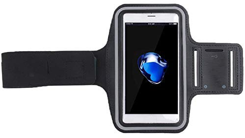 DFV mobile - Neoprene Arm Cover Armband Sport Running Bike Walking Cycling Gym for Tecno Camon iACE2X (2019) - Black