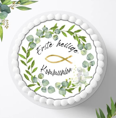 Zur Kommunion für deine Torten, Zuckerbild, Essbares Foto für Torten, Fondant, Tortenaufleger Ø 20cm, 0170c