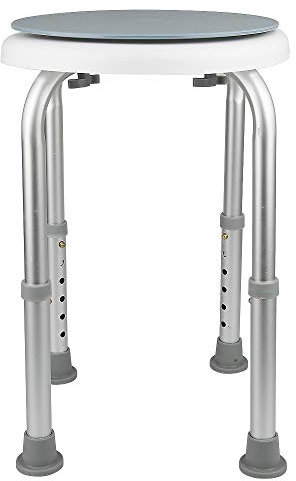 YIZHE Duschhocker, drehbar, höhenverstellbar, 6 Stufen, rund, für Badezimmer, Dusche, 135 kg