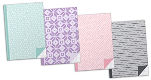 RNKVERLAG 46805 - Sortierung Kladden/Notizbücher „Pastell“, mint, berry, rosé und grey, DIN A5, FSC-Mix, 4 Stück