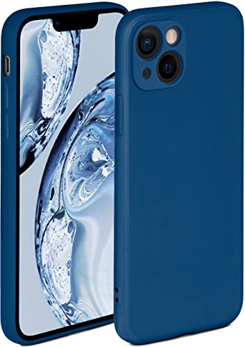 ONEFLOW Soft Case für iPhone 13 Hülle aus Silikon mit Kameraschutz, Silikonhülle mit erhöhtem Schutz fürs Display, Backcover Schutzhülle, weiche Handyhülle, Blau